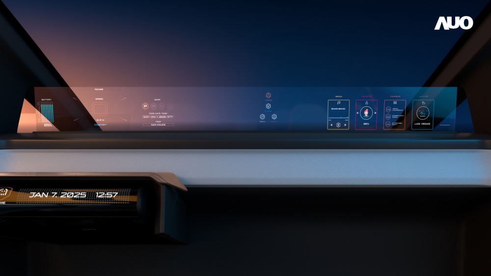 友達無界透明顯示介面(Horizon Image Glass)透過車運算方案整合儀表板、中控台及副駕顯示器，一體式全景呈現，提供乘用者清晰的前方視野、行車必要資訊與娛樂功能