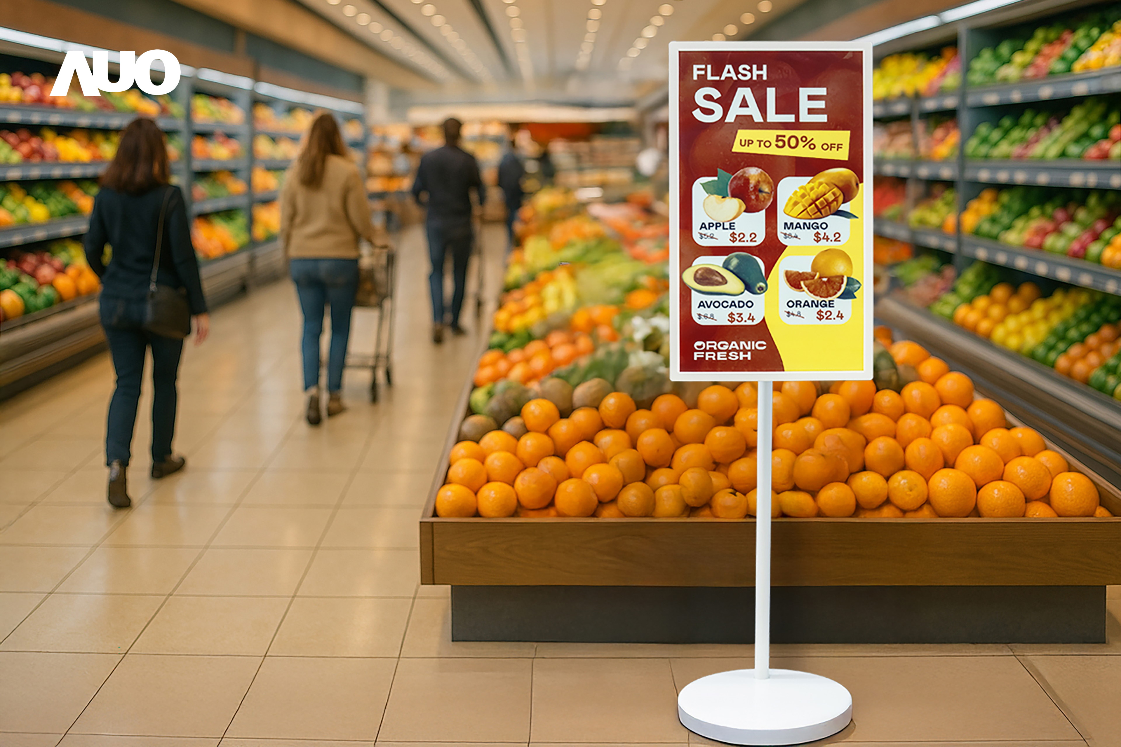 達擎首亮相低功耗、全彩的「aecoPost電子紙解決方案」，僅在更新畫面時需要微量的電力驅動，無需佈建電線的便捷設計，使其可靈活應用、隨意置放，並可透過雲端或行動裝置app，輕鬆管理及排程廣告內容，晉升店頭行銷利器。